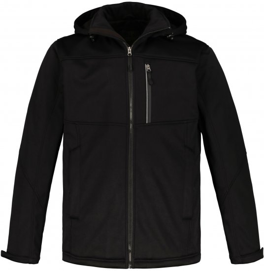 JP1880 Jacket Fleece Lined Softshell Black - Vestes - Vestes homme grandes tailles