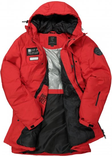JAY-PI Warm Quilted Parka Dual Function Windproof and Water Repellent Red - Vestes - Vestes homme grandes tailles