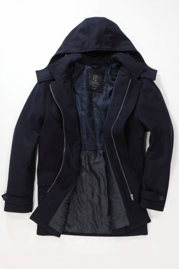 JP1880 Duffle Coat Water Repellent with Detachable Hood Navy - Vestes - Vestes homme grandes tailles