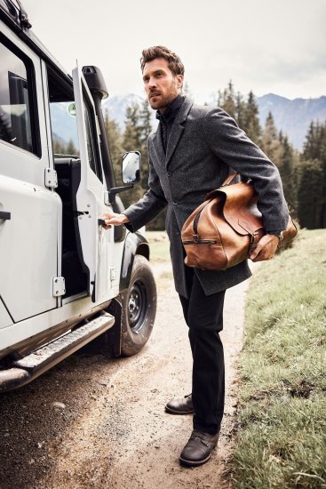 JP1880 Coat Wool Blend Quilted Insert Black - Vestes - Vestes homme grandes tailles