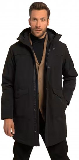 JP1880 Parka Warm Sleeves with Windcuffs Black - Vestes - Vestes homme grandes tailles