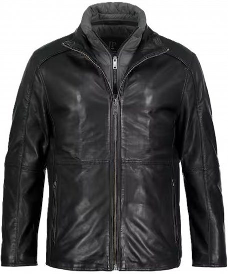 JP1880 Jacket Nappa Lamb Leather Black - Vestes - Vestes homme grandes tailles