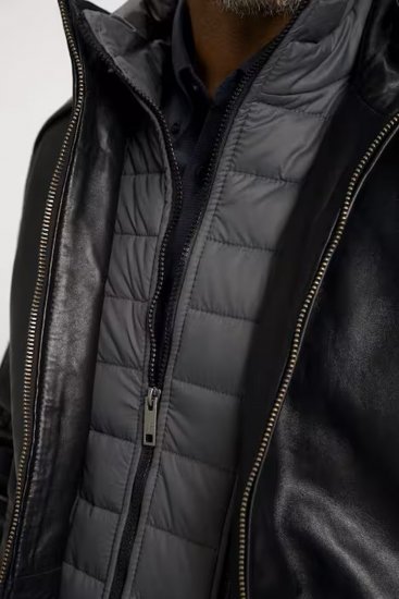 JP1880 Jacket Nappa Lamb Leather Black - Vestes - Vestes homme grandes tailles