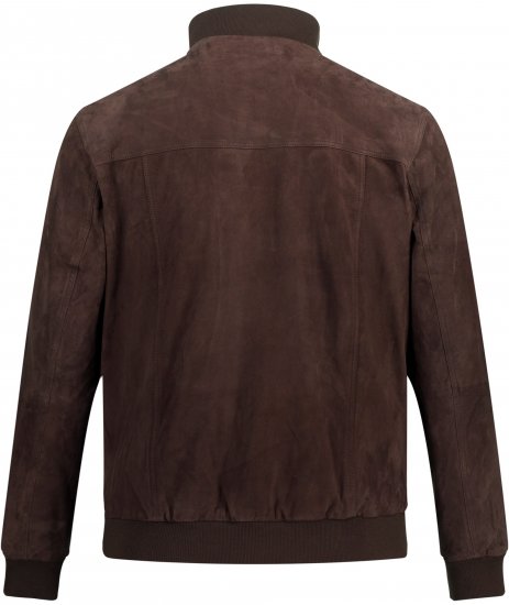 JP1880 Leather Jacket Goat Suede Espresso Brown - Vestes - Vestes homme grandes tailles