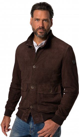 JP1880 Leather Jacket Goat Suede Espresso Brown - Vestes - Vestes homme grandes tailles