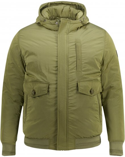 STHUGE Bomber Jacket With Hood Green - Vestes - Vestes homme grandes tailles