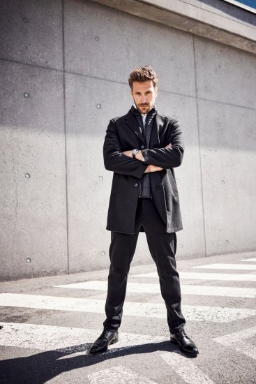 JP1880 Coat Wool Blend Quilted Black - Vestes - Vestes homme grandes tailles