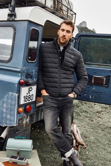 JP1880 Jacket Quilted Stand-up Collar Black - Vestes - Vestes homme grandes tailles