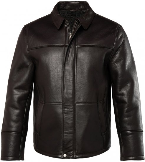 JP1880 Leather Jacket Soft Lamb Nappa Dark Brown - Vestes - Vestes homme grandes tailles