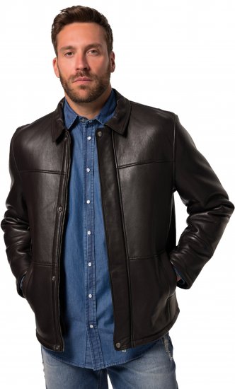 JP1880 Leather Jacket Soft Lamb Nappa Dark Brown - Vestes - Vestes homme grandes tailles