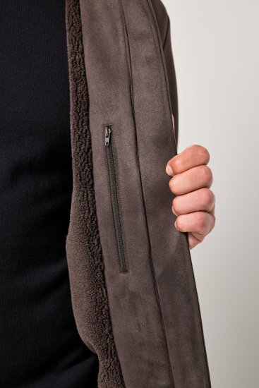 JP1880 Bomber Jacket Faux Leather Dark Brown - Vestes - Vestes homme grandes tailles