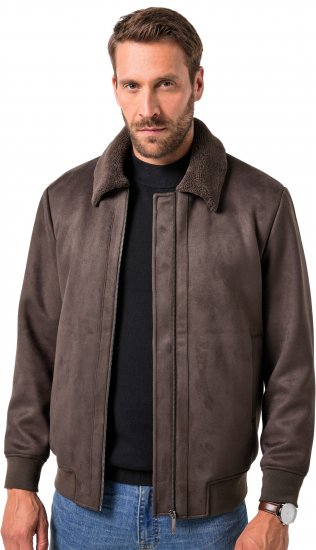 JP1880 Bomber Jacket Faux Leather Dark Brown - Vestes - Vestes homme grandes tailles
