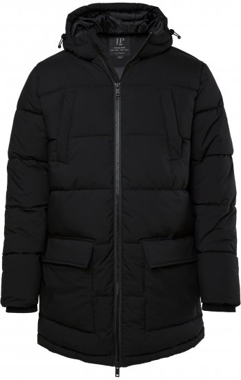 JP1880 Quilted Parka with Multiple Pockets Black - Vestes - Vestes homme grandes tailles