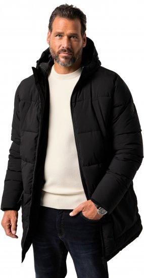 JP1880 Quilted Parka with Multiple Pockets Black - Vestes - Vestes homme grandes tailles