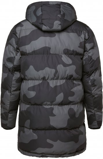 JP1880 Quilted Parka with Camouflage Drawstring Waist Black - Vestes - Vestes homme grandes tailles