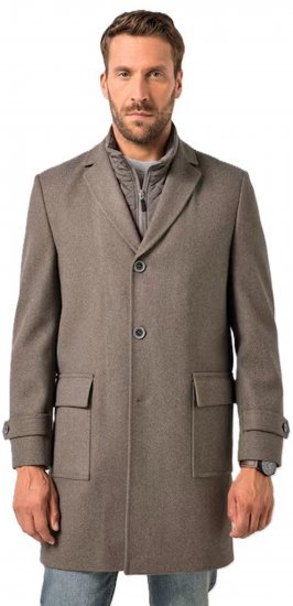 JP1880 FLEXNAMIC Mantel Quilted Insert Brown - Vestes - Vestes homme grandes tailles