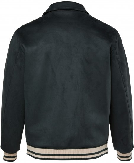 JP1880 Blouson Velour with Chest Embroidery Dark Green - Vestes - Vestes homme grandes tailles