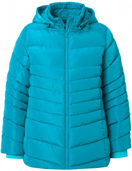 Ulla Popken Quilted Water Repellent Jacket Turquoise - Vestes - 
