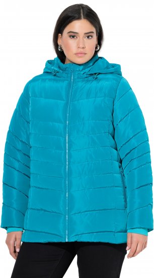 Ulla Popken Quilted Water Repellent Jacket Turquoise - Vestes - 