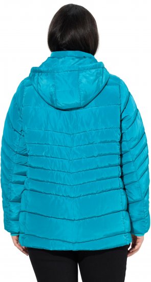 Ulla Popken Quilted Water Repellent Jacket Turquoise - Vestes - 