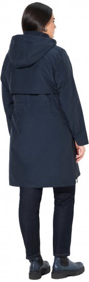 Ulla Popken Hooded with Zippered Pockets and Zippered Side Slits Jacket Navy - Vestes - 