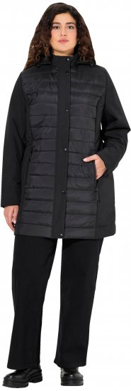 Ulla Popken HYPRAR Mixed Texture Water-Repellent Jacket Black - Vestes - 