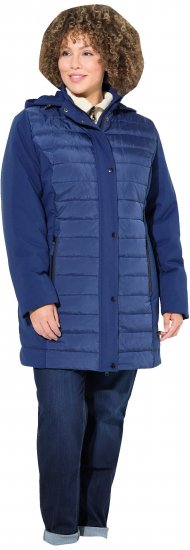 Ulla Popken HYPRAR Mixed Texture Water-Repellent Jacket Night Blue - Vestes - 
