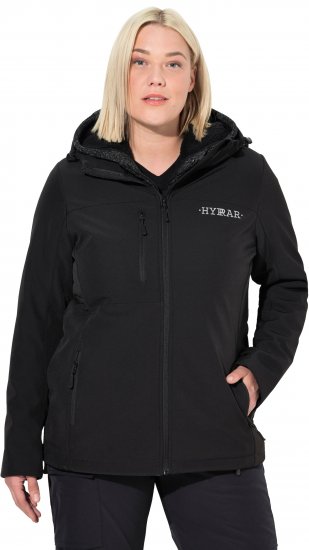 Ulla Popken HYPRAR Softshell Fleece Lined Jacket Black - Vestes - 