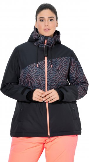 Ulla Popken Neon Ripple Performance Snow Jacket Black - Vestes - 