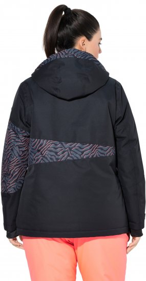 Ulla Popken Neon Ripple Performance Snow Jacket Black - Vestes - 