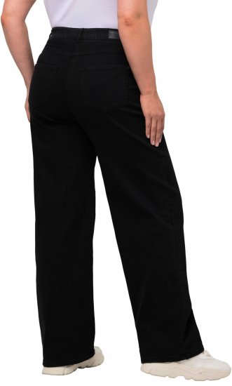 Ulla Popken Mary Fit Wide Leg Stretch Jeans Black - Jeans & Pantalons Femme Grandes Tailles – Plus Size - 