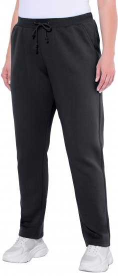 Ulla Popken Basic Drawstring Elastic Waist Cotton Blend Joggers Black - Jeans & Pantalons Femme Grandes Tailles – Plus Size - 