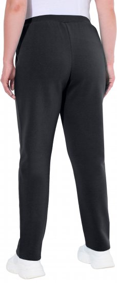 Ulla Popken Basic Drawstring Elastic Waist Cotton Blend Joggers Black - Jeans & Pantalons Femme Grandes Tailles – Plus Size - 