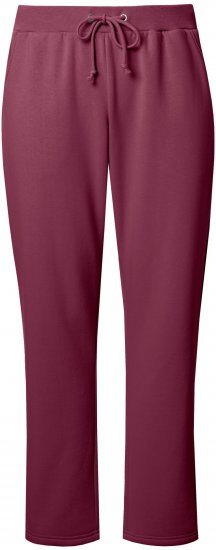 Ulla Popken Basic Drawstring Elastic Waist Cotton Blend Joggers Dark Berry - Jeans & Pantalons Femme Grandes Tailles – Plus Size - 