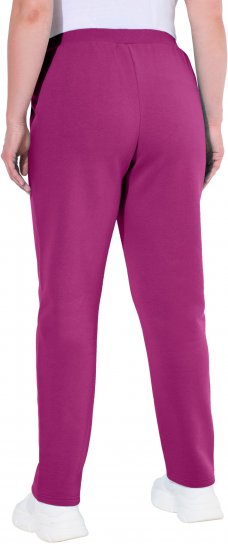 Ulla Popken Basic Drawstring Elastic Waist Cotton Blend Joggers Berry - Jeans & Pantalons Femme Grandes Tailles – Plus Size - 