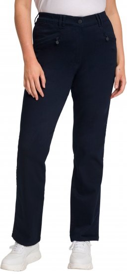 Ulla Popken Basic Mony Tapered Leg Stretch Pants Navy - Jeans & Pantalons Femme Grandes Tailles – Plus Size - 