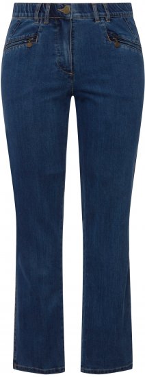 Ulla Popken Mony Elastic Waist Zip Pocket Jeans Blue Denim - Jeans & Pantalons Femme Grandes Tailles – Plus Size - 