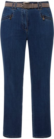 Ulla Popken Mony Elastic Waist Zip Pocket Jeans Blue Denim - Jeans & Pantalons Femme Grandes Tailles – Plus Size - 