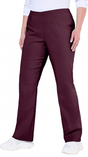 Ulla Popken Bengaline Elastic Waist Thermal Pants Aubergine - Jeans & Pantalons Femme Grandes Tailles – Plus Size - 