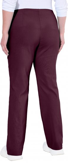 Ulla Popken Bengaline Elastic Waist Thermal Pants Aubergine - Jeans & Pantalons Femme Grandes Tailles – Plus Size - 