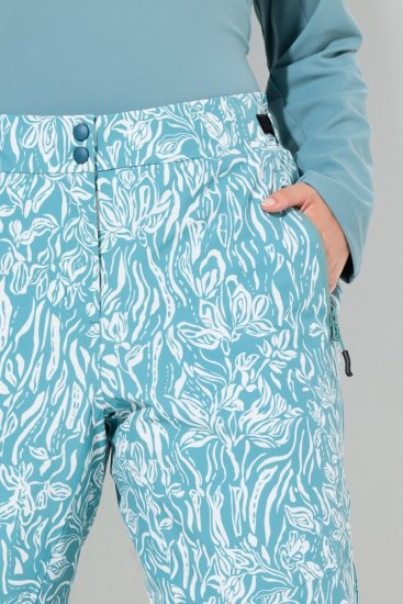 Ulla Popken Floral Print Ski Pants Ice Green - Vêtements de ski - 