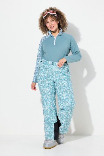 Ulla Popken Floral Print Ski Pants Ice Green - Vêtements de ski - 