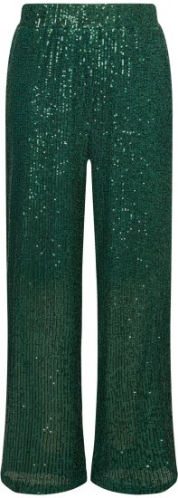 Ulla Popken Wide Leg Sequined Pants Dark Green - Jeans & Pantalons Femme Grandes Tailles – Plus Size - 