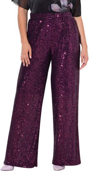 Ulla Popken Wide Leg Sequined Pants Mulberry - Jeans & Pantalons Femme Grandes Tailles – Plus Size - 