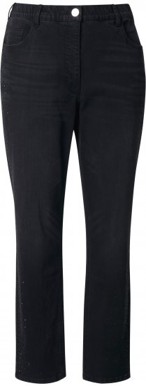 Ulla Popken Rhinestone Detail Stretch Fit Jeans Black - Jeans & Pantalons Femme Grandes Tailles – Plus Size - 