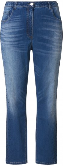 Ulla Popken Rhinestone Detail Stretch Fit Jeans Denim Blue - Jeans & Pantalons Femme Grandes Tailles – Plus Size - 