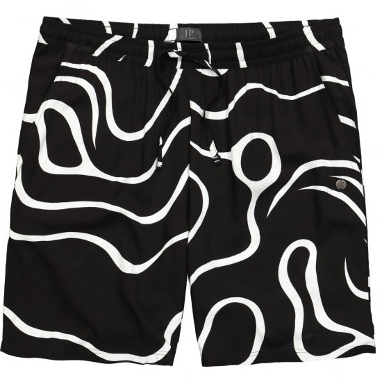 JP1880 Bermuda Shorts Soft Viscose All-over Print Black - Shorts - Shorts hommes grande taille