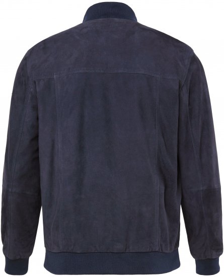 JP1880 Soft Goatskin Suede Leather Jacket Navy - Vestes en cuir - Vestes en cuir grandes tailles