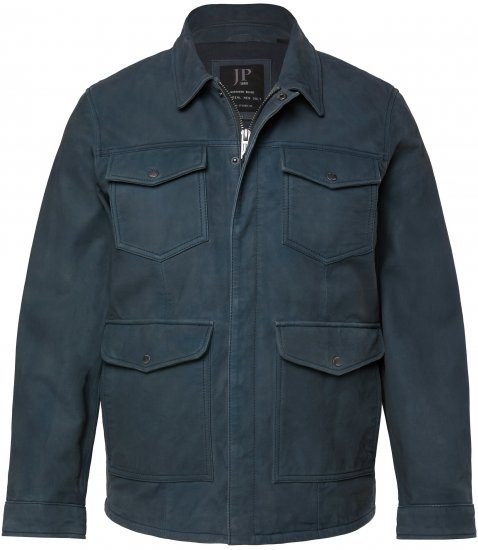 JP1880 Fine Lamb Leather Jacket Deep Sea Blue - Vestes - Vestes homme grandes tailles