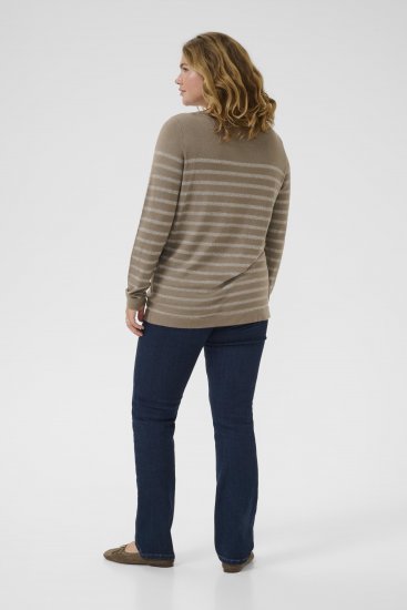 Kaffe Curve Linia Boatneck Pullover Morel Melange with Silver Lurex - Pulls en maille - 